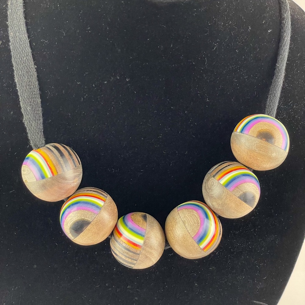 Ernesto de Barcelona Wood & Resin Spheres Necklace